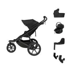 Thule Urban Glide 3 Kinderwagen 4-in-1 - Mid Blue | Thule Maple Autostoeltje - Mid Blue | Thule Alfi Isofix Base