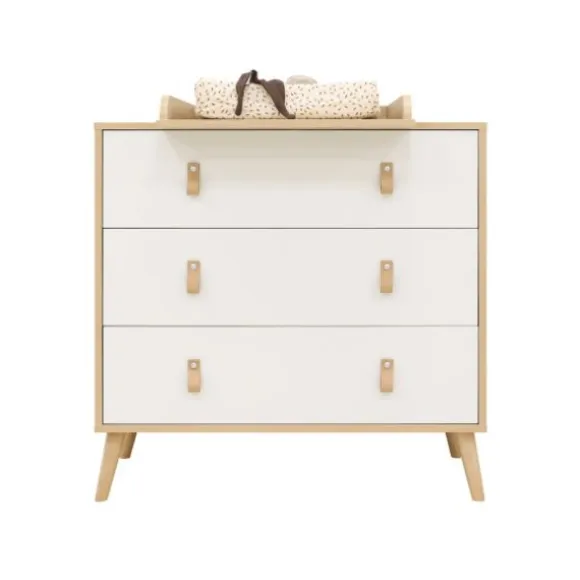 ToiToiKids Jort Commode met Laden - Wit/Naturel
