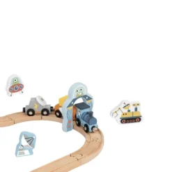 Tooky Toy Treinbaan Met Ruimtestation - Hout
