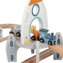 Tooky Toy Treinbaan Met Ruimtestation - Hout