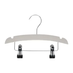 TWF Kledinghanger Met Clips - 3 Stuks - Hout Wit