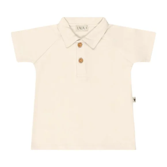 UAUA Polo T-Shirt Korte Mouwen - 3-6 Mnd - Crema