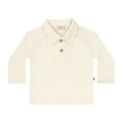 UAUA Polo T-Shirt Lange Mouwen - Newborn - Crema