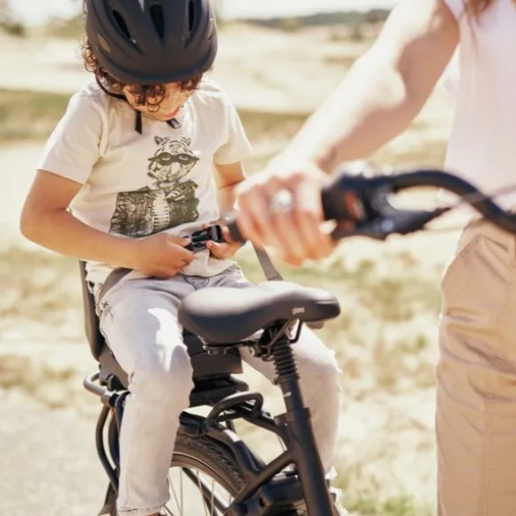 Urban Iki Junior Fietsstoeltje - Bincho Black/Inaho Beige - Met Montagekader