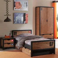 Vipack Alex Bedlade 90 x 200 Cm Bruin / Zwart