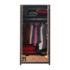 Vipack Alex Kledingkast Bruin / Zwart 2-Deurs