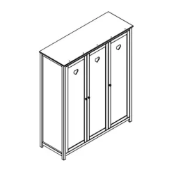 Vipack Amori Kledingkast Wit 3-Deurs