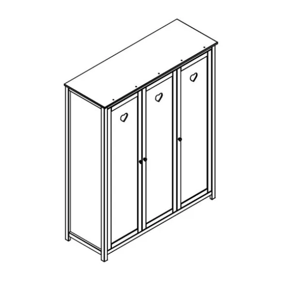 Vipack Amori Kledingkast Wit 3-Deurs