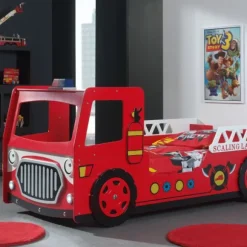 Vipack Brandweerauto Bed 90 x 200 Cm Wit