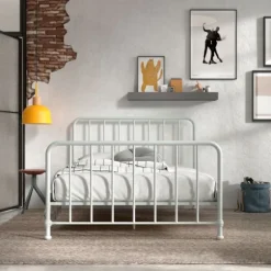 Vipack Bronxx Bed - 140 x 200 cm - Mat Blue Denim