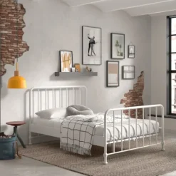 Vipack Bronxx Bed - 140 x 200 cm - Mat Blue Denim