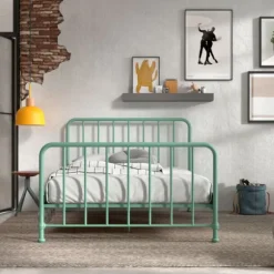 Vipack Bronxx Bed - 140 x 200 cm - Mat Blue Denim