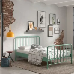 Vipack Bronxx Bed - 140 x 200 cm - Mat Blue Denim