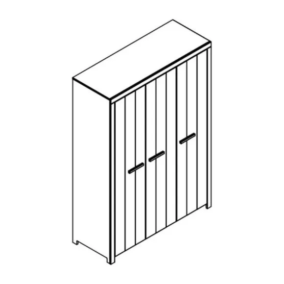Vipack Erik Kledingkast Wit 3-Deurs