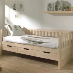 Vipack Fritz Kajuitbed Met Laden Milky Pine 90 x 200 cm