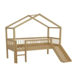 Vipack Huisbed met Glijbaan - Forrest Beuk - 90 x 200 cm - Wit