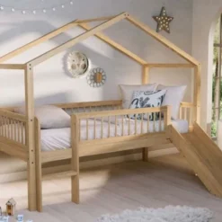 Vipack Huisbed met Glijbaan - Forrest Beuk - 90 x 200 cm - Wit