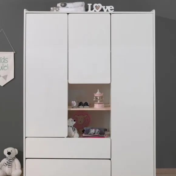 Vipack Kiddy Kledingkast Wit 3-Deurs