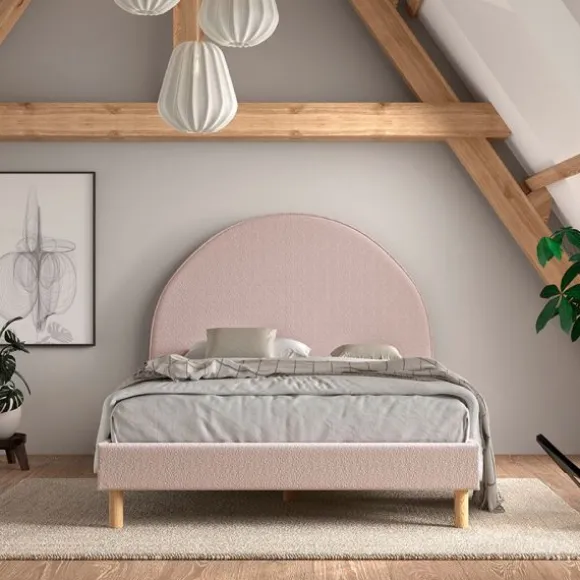 Vipack Moon Bed - 140 x 200 cm - Boucle Roze