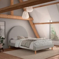 Vipack Moon Bed - 140 x 200 cm - Boucle Roze