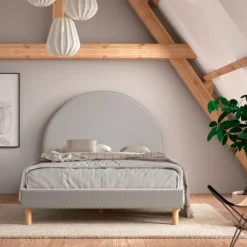 Vipack Moon Bed - 140 x 200 cm - Boucle Roze