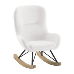 Vipack Rocky Mini Kinder Schommelstoel - Boucle Antraciet