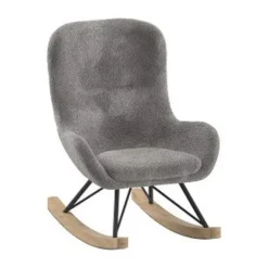 Vipack Rocky Mini Kinder Schommelstoel - Boucle Antraciet