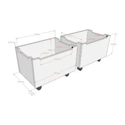 Vipack Set van 2 Laden - Forrest Beuk - Wit