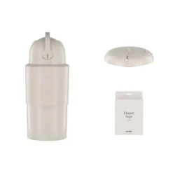 We-Too Telescopische Luieremmer Slim - Oatmeal | Deksel Slim | Luiermmerzakken XL