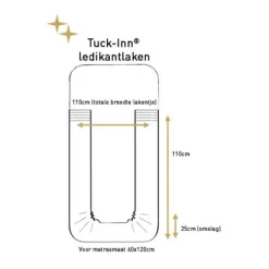 Witlof For Kids Plooien Tuck-Inn Ledikantlaken - 60 x 120 cm - Wit