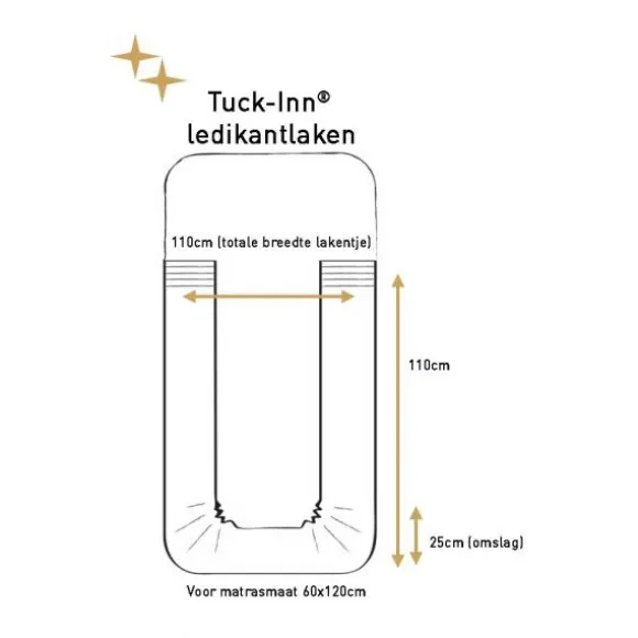 Witlof For Kids Plooien Tuck-Inn Ledikantlaken - 60 x 120 cm - Wit