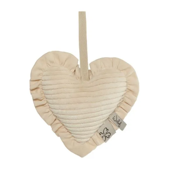 Witlof For Kids Velvet Rib Knuffeldoekje Hart - Soft Sand