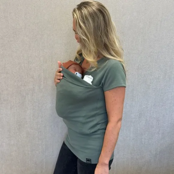 Womboo Buidelshirt Vrouw - Groen/Grijs - Maat S