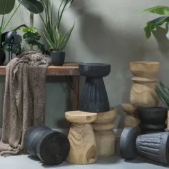 Woood Bikkel Kruk - Hout – Zwart