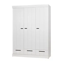 Woood Connect Kast 3-Deurs Met Lade Zwart