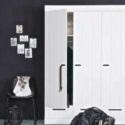 Woood Connect Kast 3-Deurs Met Lade Zwart