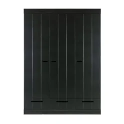 Woood Connect Kast 3-Deurs Met Lade Zwart