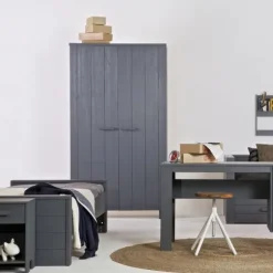 Woood Dennis Bed Steel Grey 90 x 200 cm