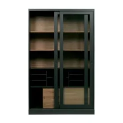 Woood James Vitrinekast Noten Zwart