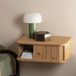 Woood Jena Hangend Nachtkastje - Hout Naturel