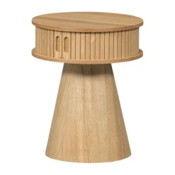 Woood Karri Nachtkastje - Rond - Hout Naturel