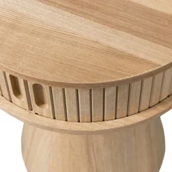 Woood Karri Nachtkastje - Rond - Hout Naturel