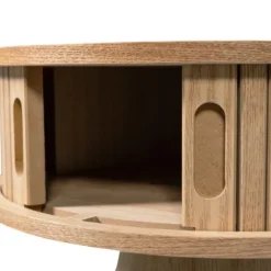 Woood Karri Nachtkastje - Rond - Hout Naturel