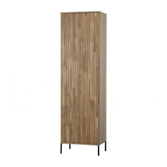 Woood New Gravure Hoge Kast - Met Lade - Eiken - Blanke Lak