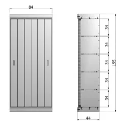 Woood Row Opbergkast Wit 2-Deurs