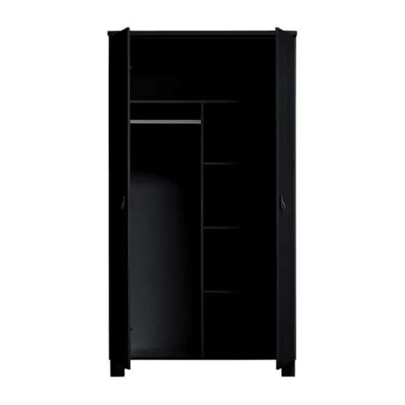 Woood Ties Kledingkast Zwart 2-Deurs